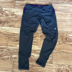 Hind Women's Dark Gray with Purple Athletic Running Yoga Legging Pants